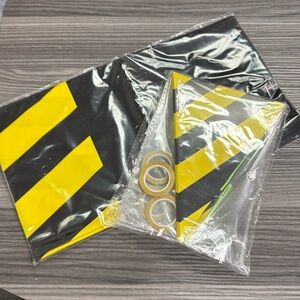 Caution ⚠️ paper banner and table cover party supplies all new yellow and black